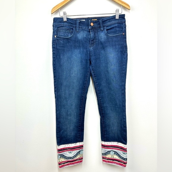 Anthropologie Pilcro Stet Patchwork Cuff Jeans Size 28 - Picture 6 of 12